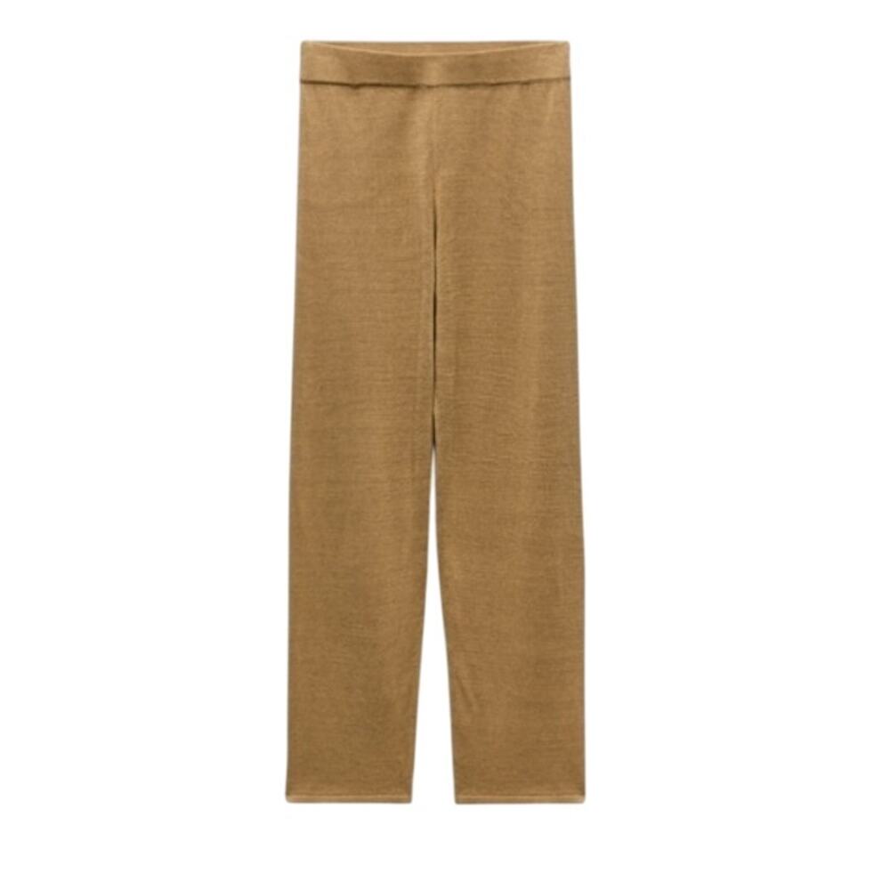 Zara Linen Semi-Sheer Knit Pants Size Medium